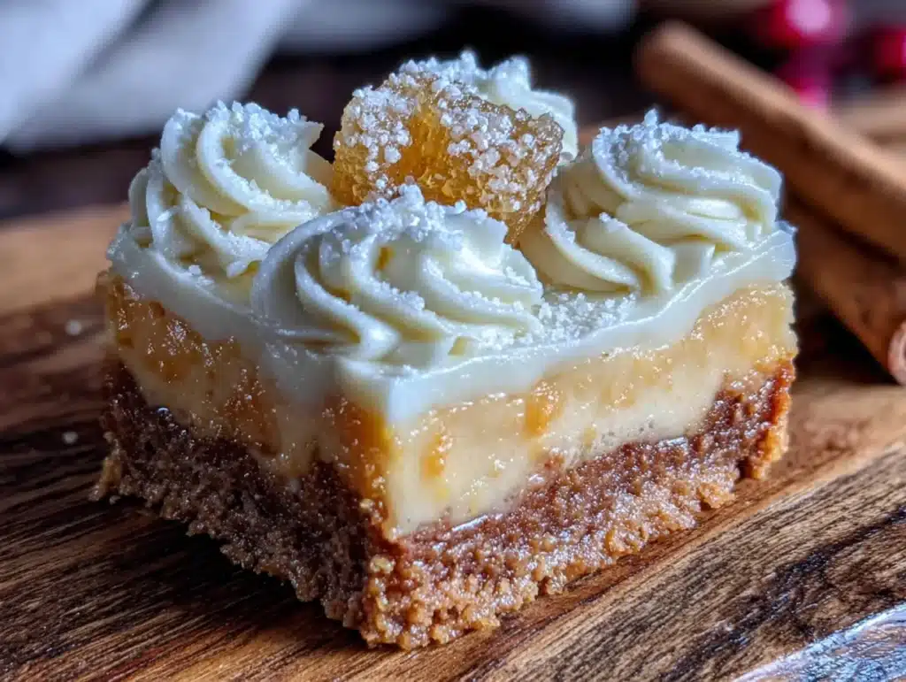 gingerbread cheesecake bars - featured image