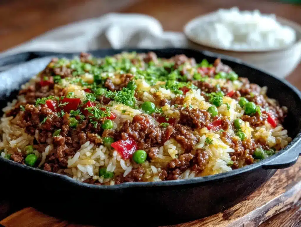 ground beef and rice skillet - featured image
