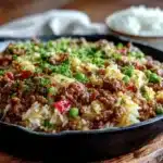 ground beef and rice skillet - featured image