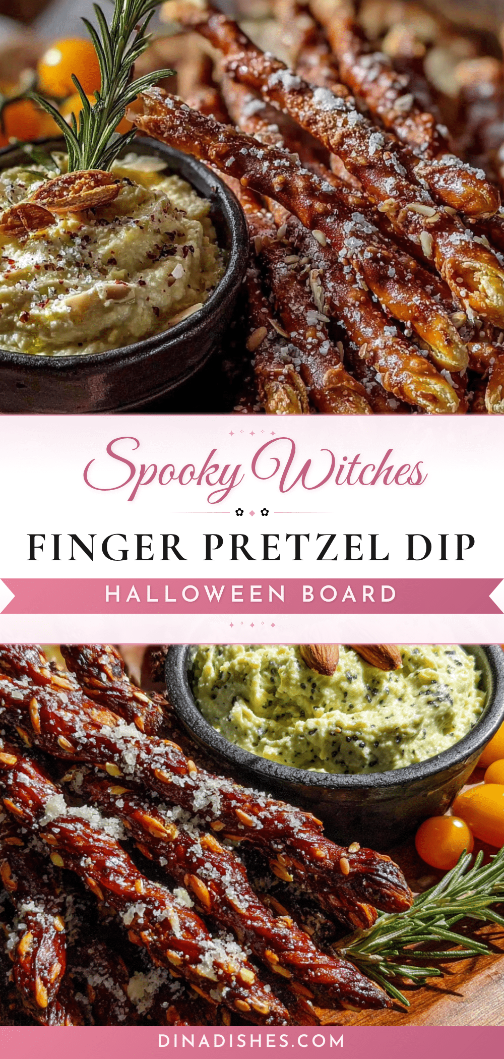 halloween witches finger pretzel dip board recipe
