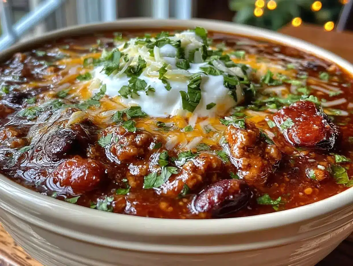 healthy slow cooker turkey three-bean chili preparation steps