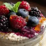 high fiber overnight oats with chia - featured image