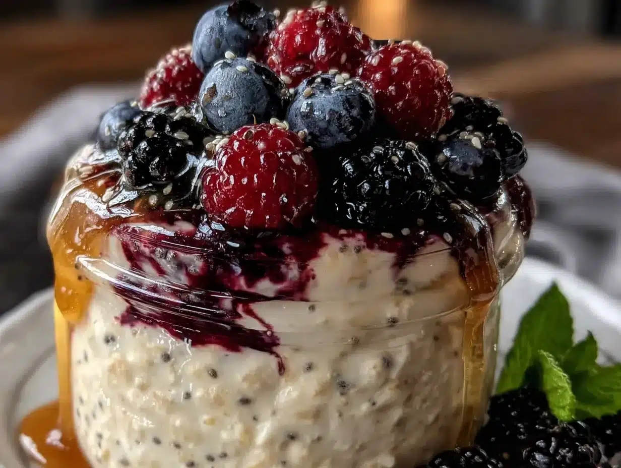 high fiber overnight oats with chia preparation steps