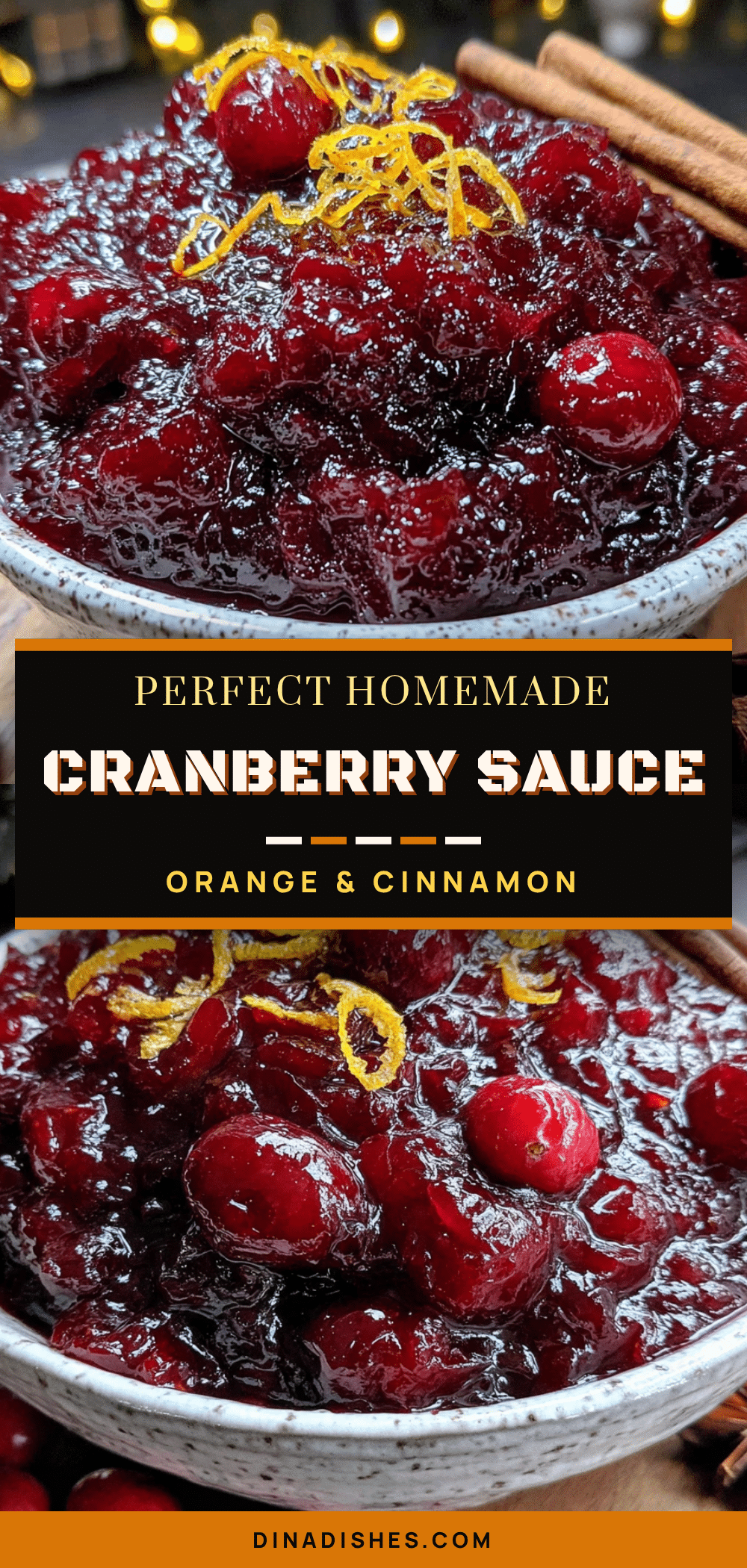 homemade cranberry sauce with orange and cinnamon recipe