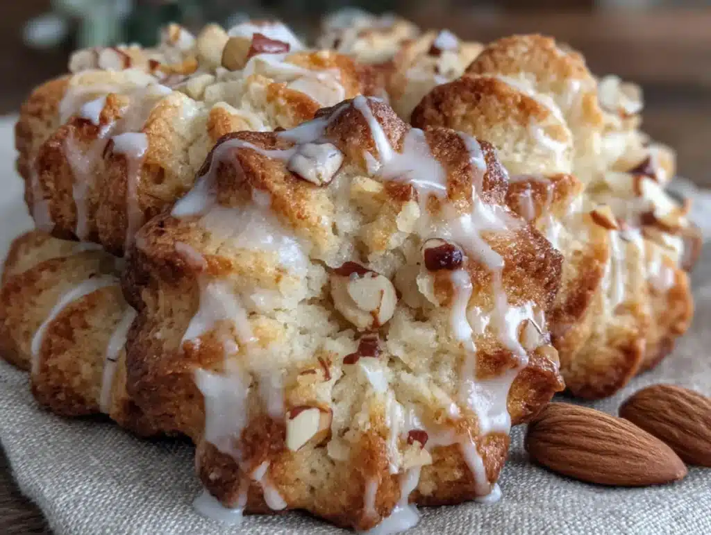 iced almond spritz cookies - featured image