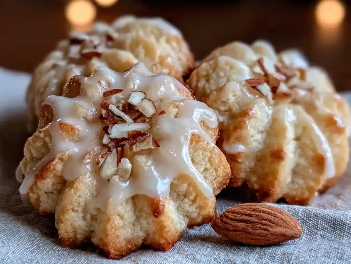 iced almond spritz cookies preparation steps