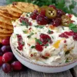 jalapeño cranberry cream cheese dip - featured image