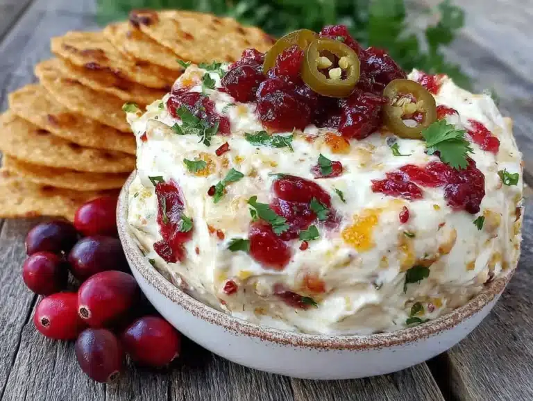 jalapeño cranberry cream cheese dip - featured image