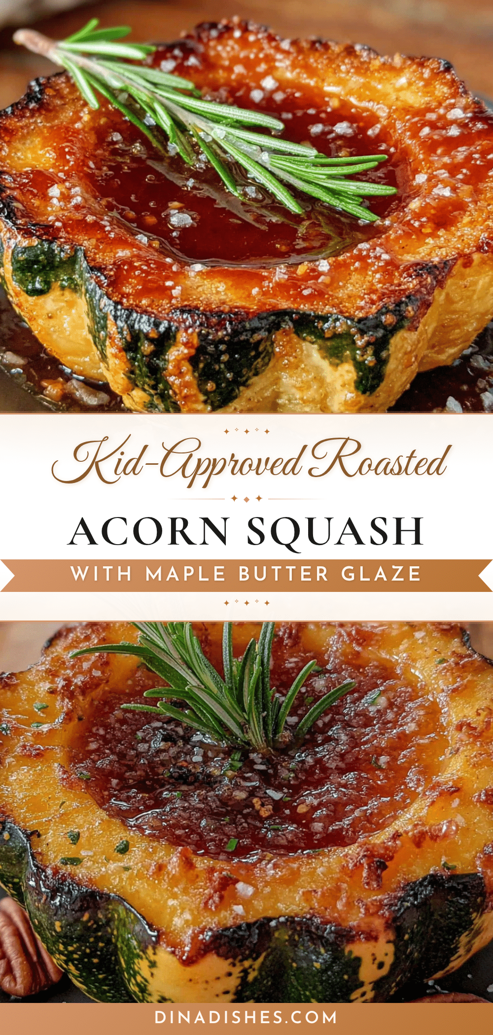 Kid-Approved Roasted Acorn Squash with Maple Butter Glaze recipe