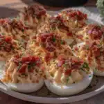 kid-friendly deviled eggs with bacon - featured image