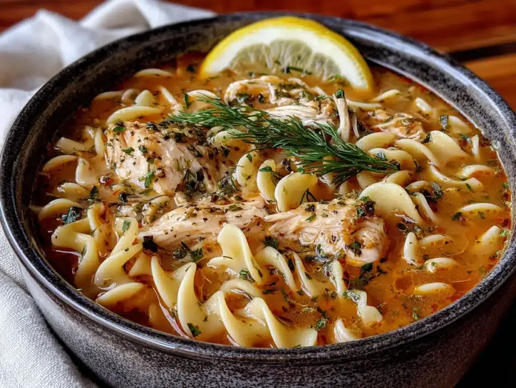 lemon dill chicken noodle soup - featured image