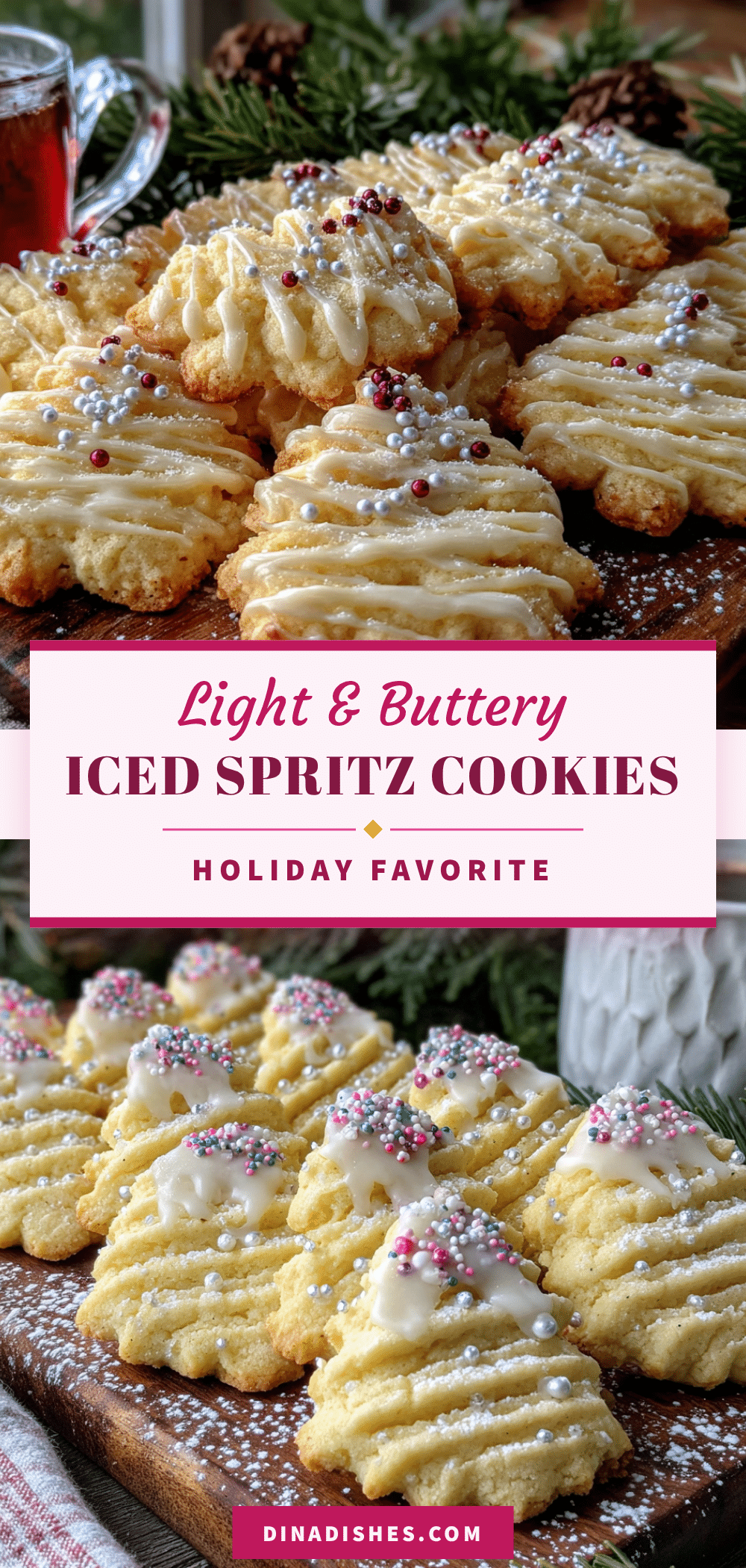 Light and Buttery Iced Spritz Cookies recipe