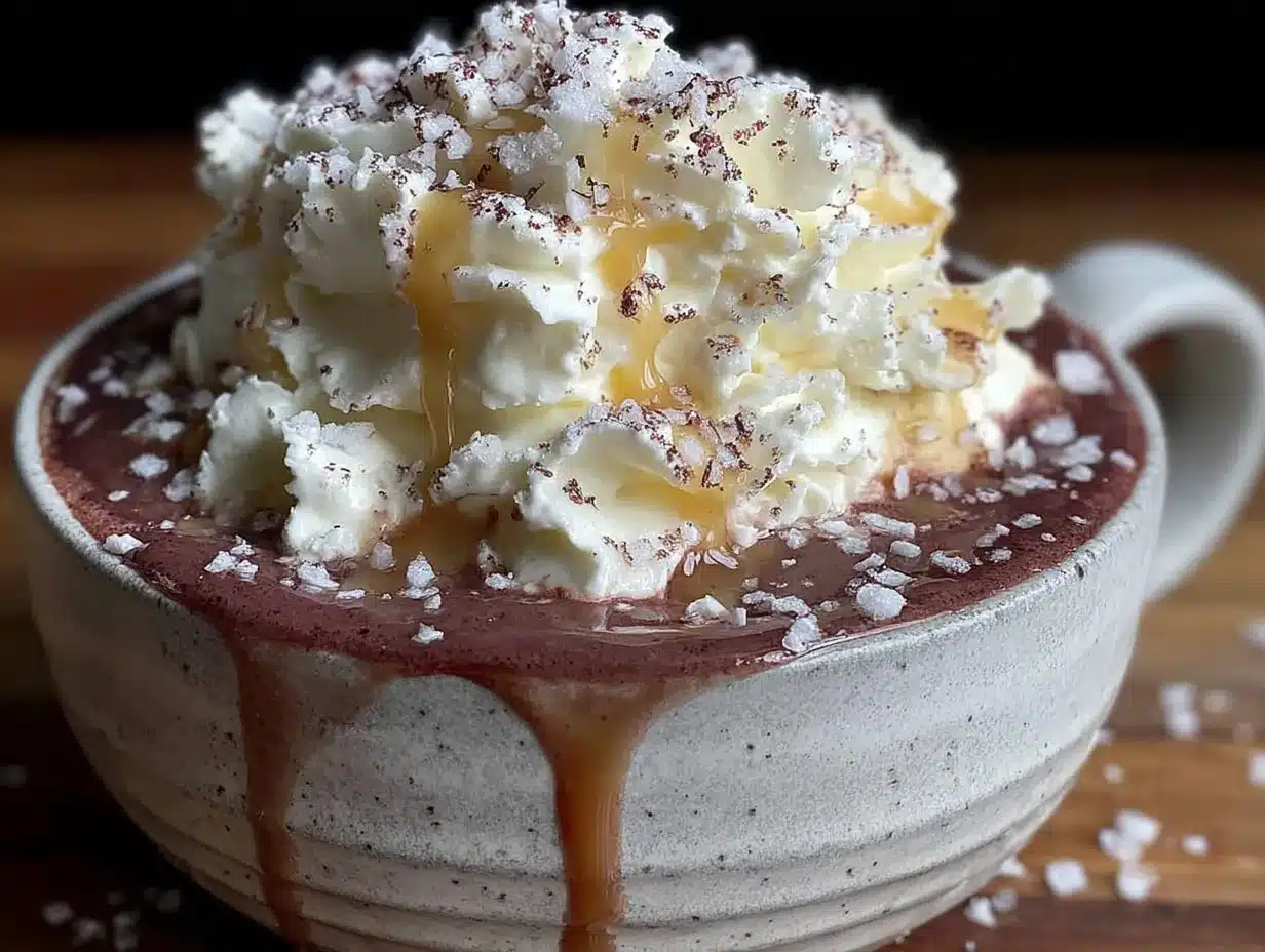 light and cozy salted caramel hot cocoa preparation steps