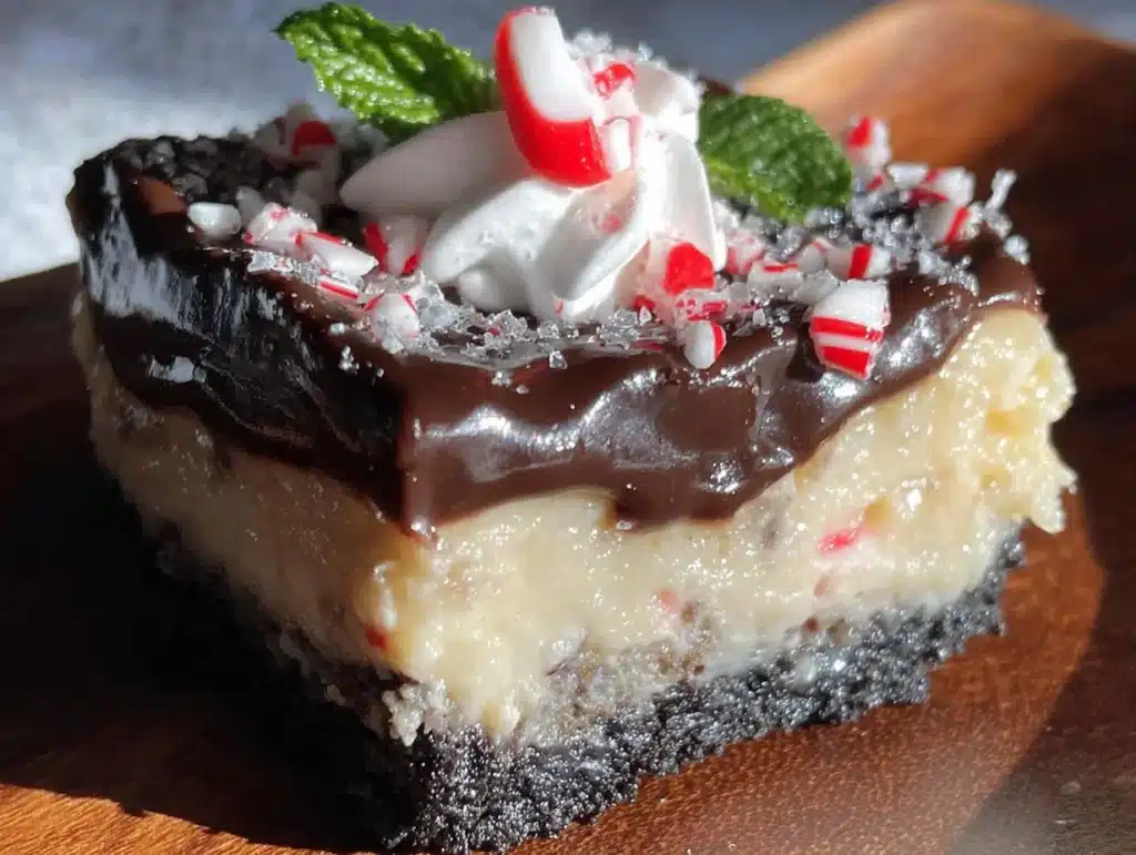 light peppermint mocha cheesecake bars - featured image