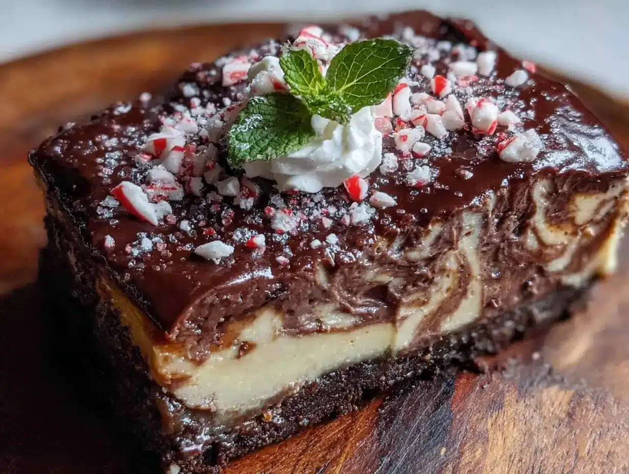 light peppermint mocha cheesecake bars preparation steps