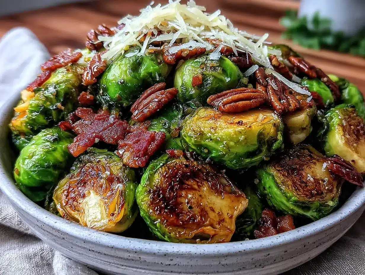 Lightened-Up Brussels Sprout Salad with Bacon preparation steps