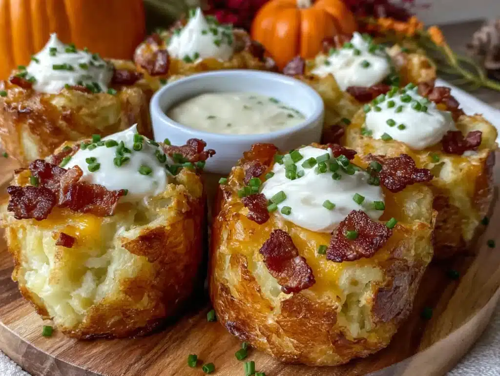 loaded mashed potato bites for friendsgiving - featured image
