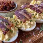 loaded thanksgiving deviled eggs - featured image