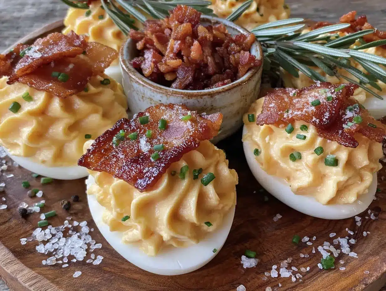 loaded thanksgiving deviled eggs preparation steps