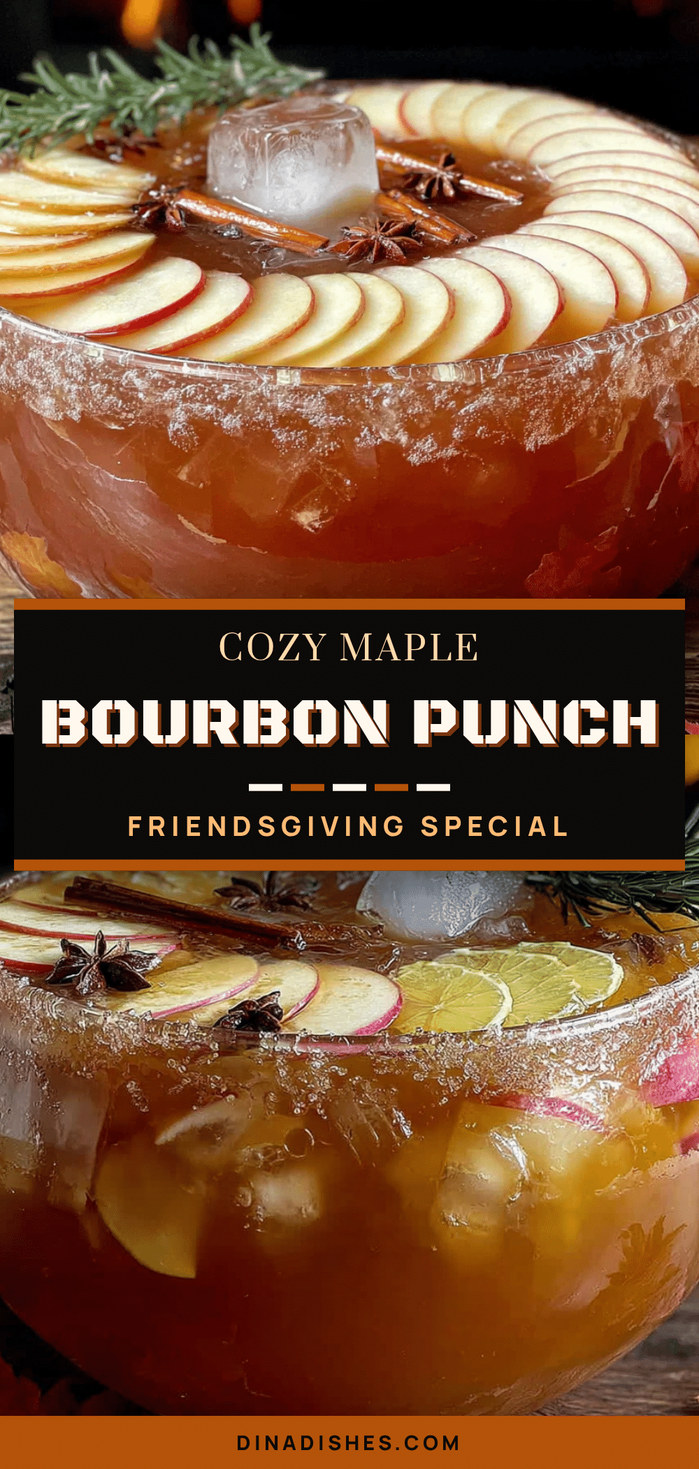 maple bourbon friendsgiving punch recipe