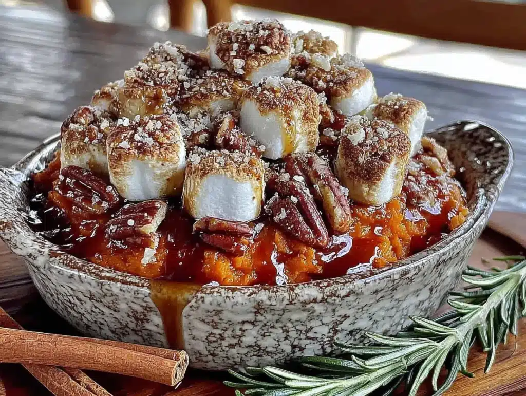 maple bourbon sweet potato casserole - featured image