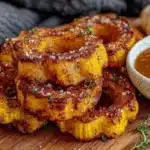maple roasted delicata squash rings - featured image