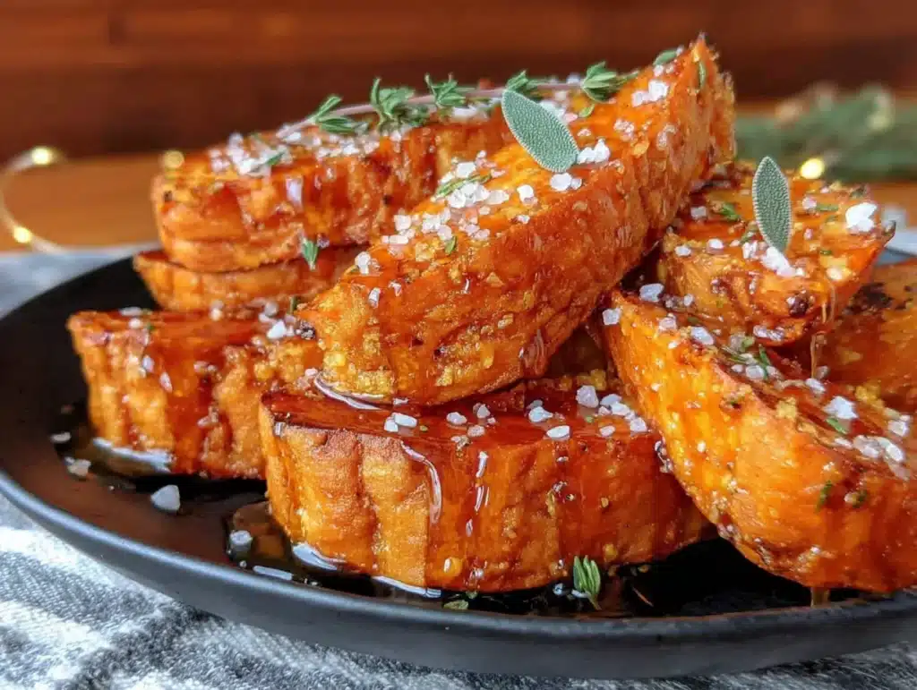 maple roasted sweet potatoes - featured image