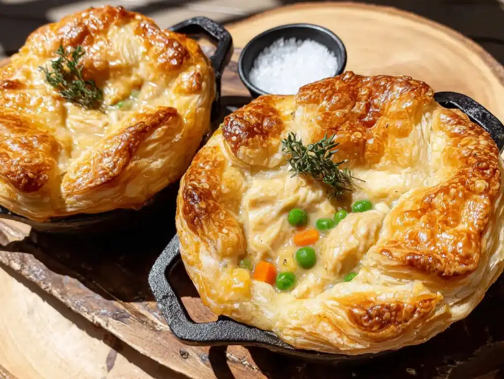 mini chicken pot pies for friendsgiving - featured image
