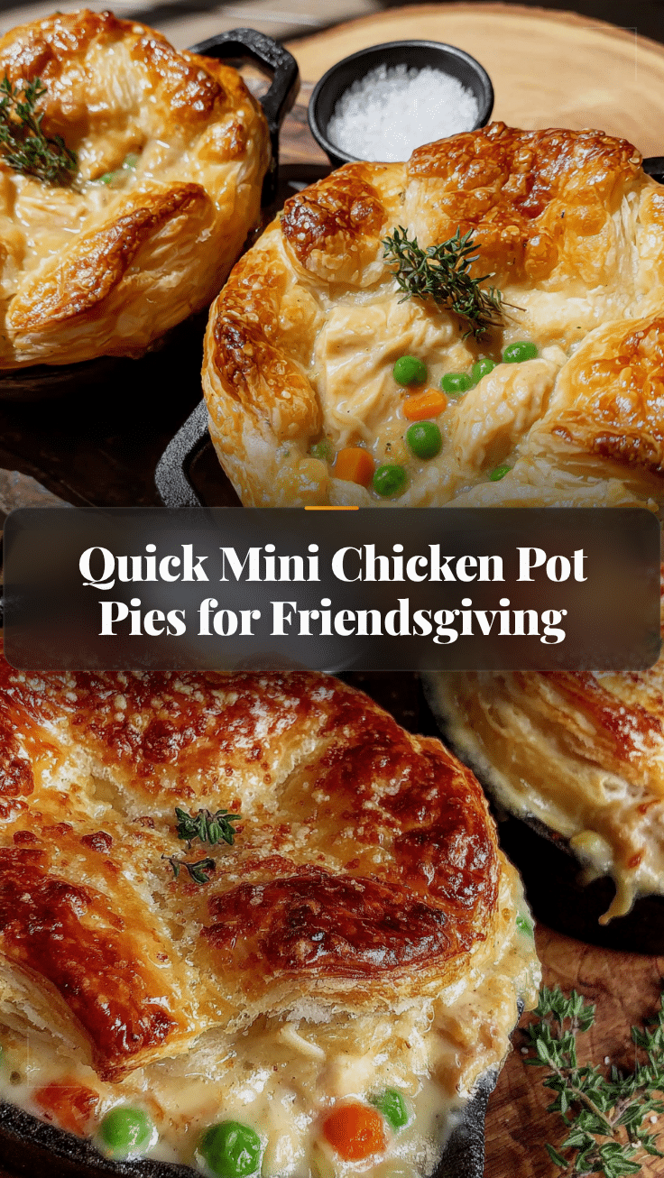 mini chicken pot pies for friendsgiving recipe