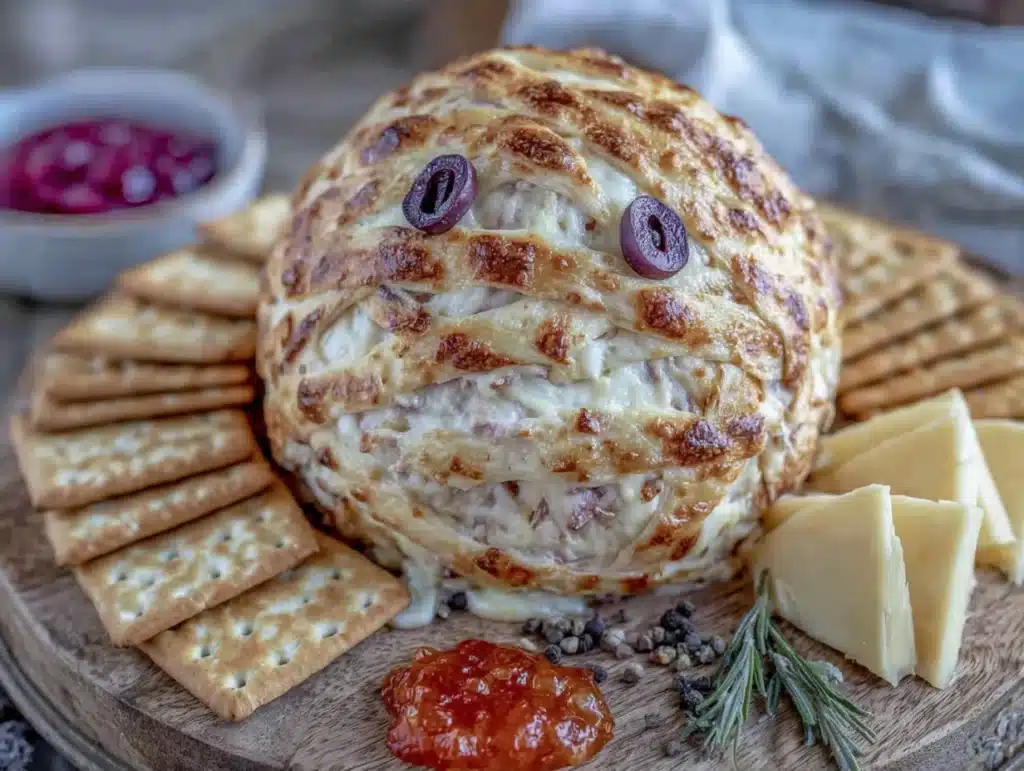 mummy cheese ball - featured image