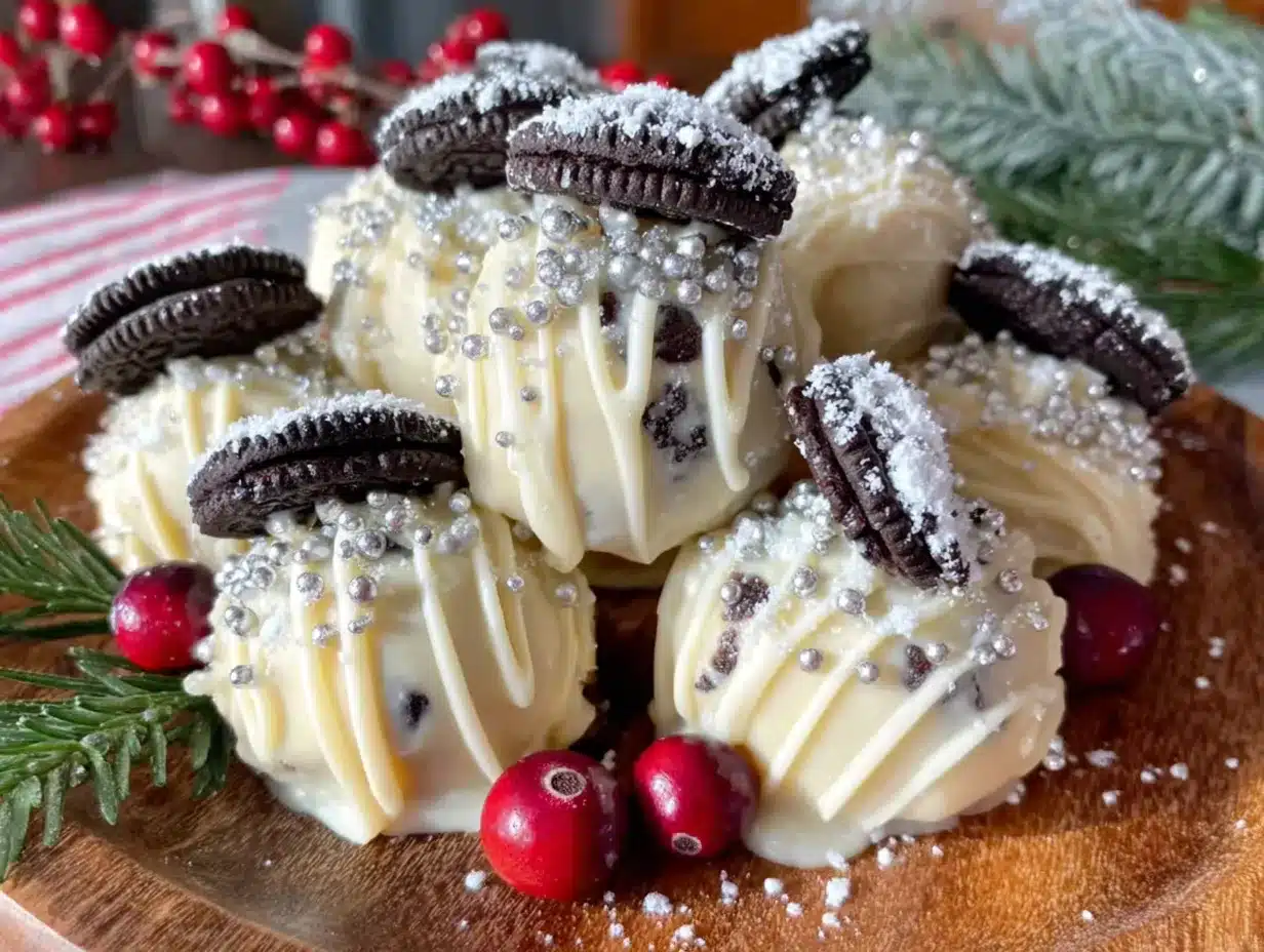 no-bake Christmas Oreo balls preparation steps