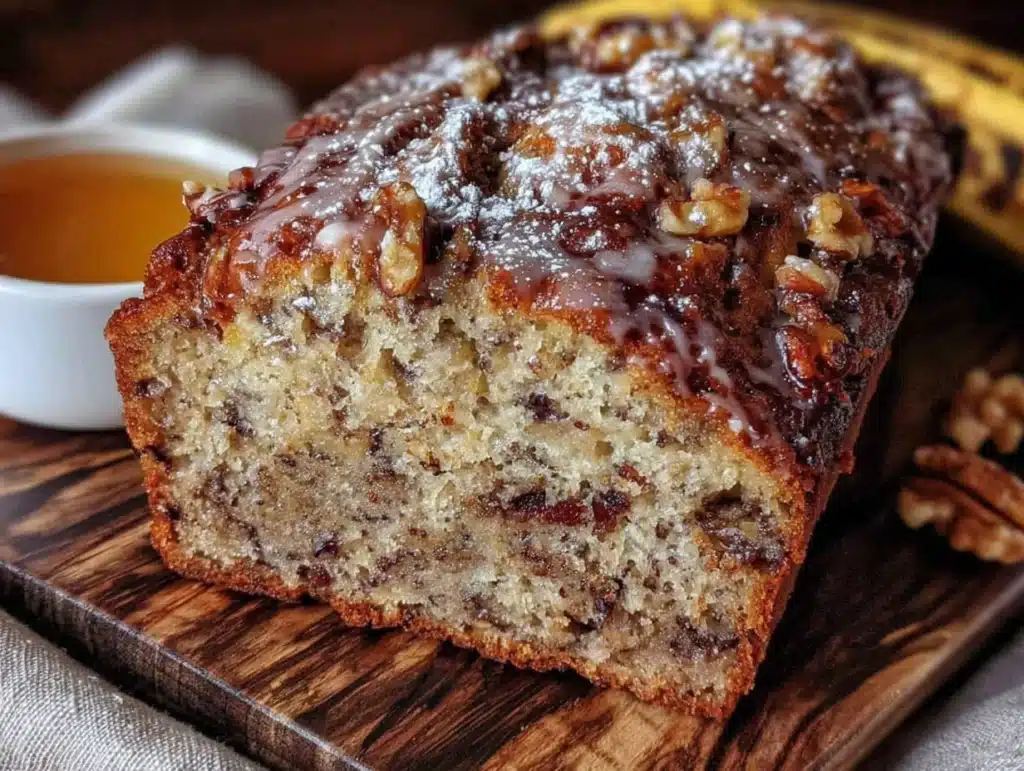 one bowl banana bread with walnuts - featured image