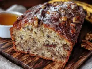 one bowl banana bread with walnuts - featured image