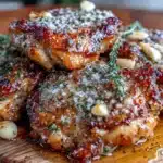 one-pan garlic butter chicken thighs - featured image