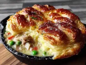 one-pot chicken pot pie with puff pastry - featured image