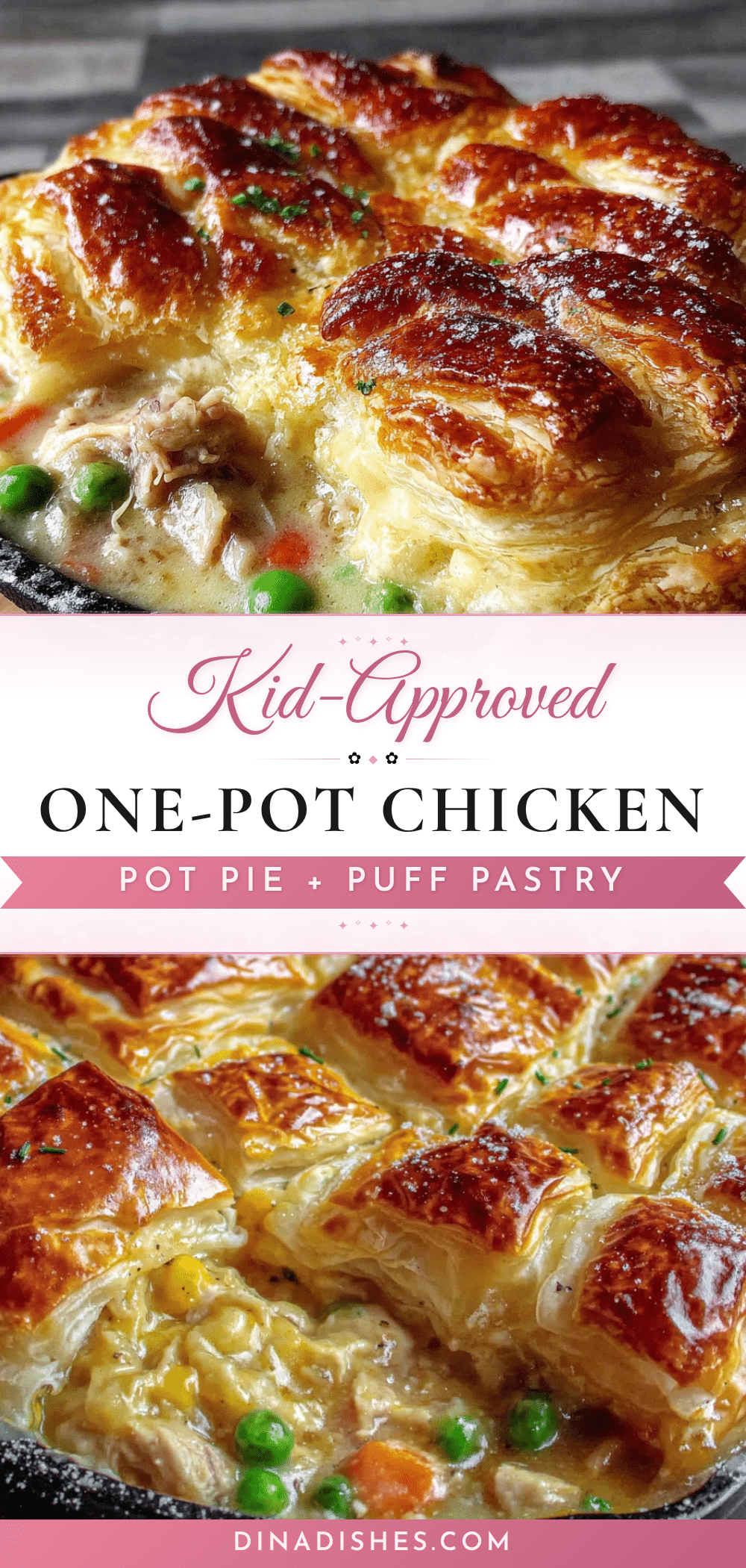 one-pot chicken pot pie with puff pastry recipe