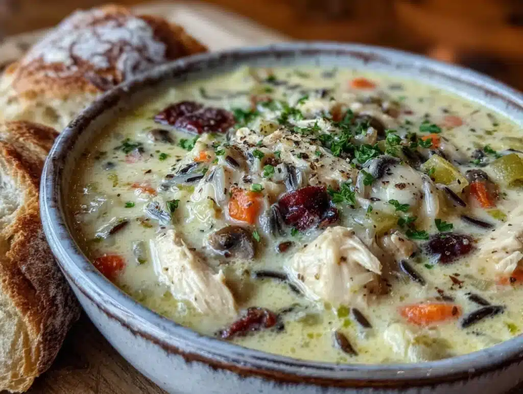 one-pot creamy chicken and wild rice soup - featured image