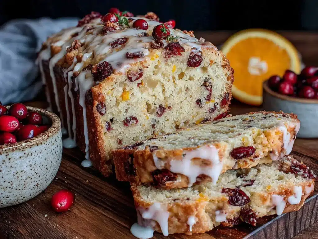 orange cranberry quick bread - featured image