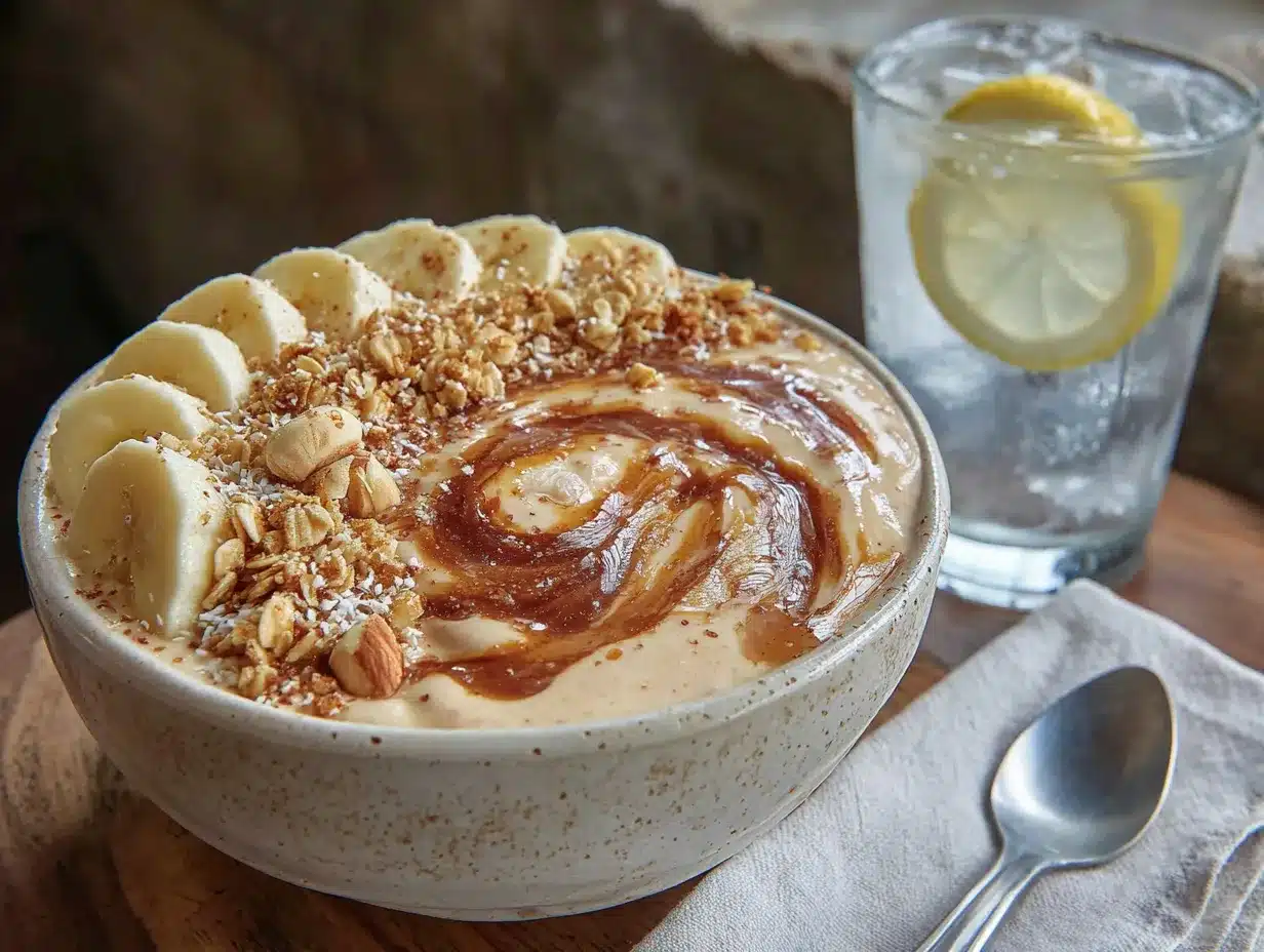 peanut butter smoothie bowl preparation steps