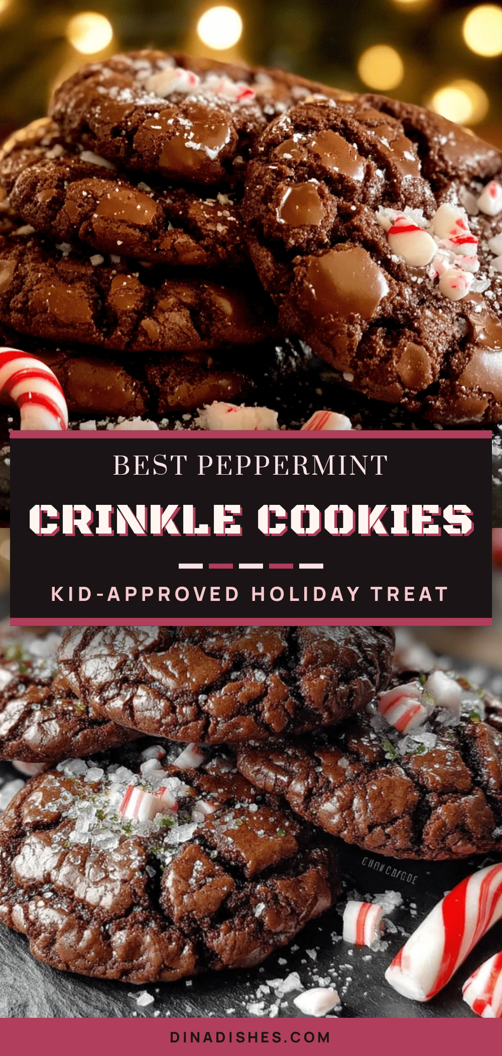 peppermint chocolate crinkle cookies recipe