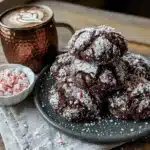 Peppermint Mocha Crinkle Cookies - featured image