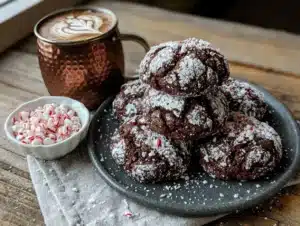 Peppermint Mocha Crinkle Cookies - featured image