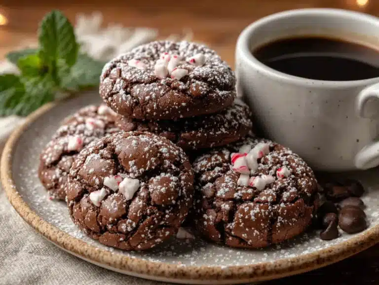 Peppermint Mocha Crinkle Cookies - featured image