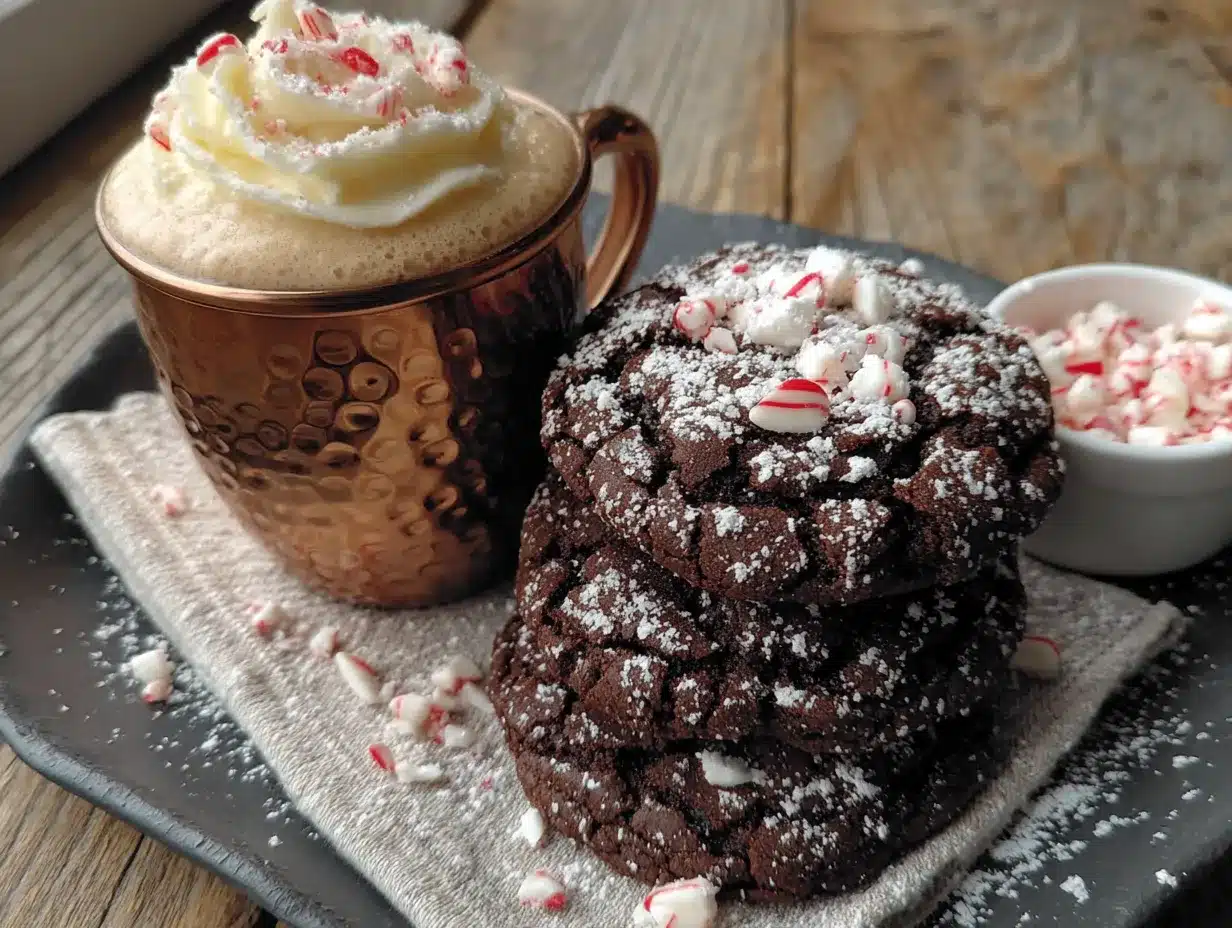 Peppermint Mocha Crinkle Cookies preparation steps
