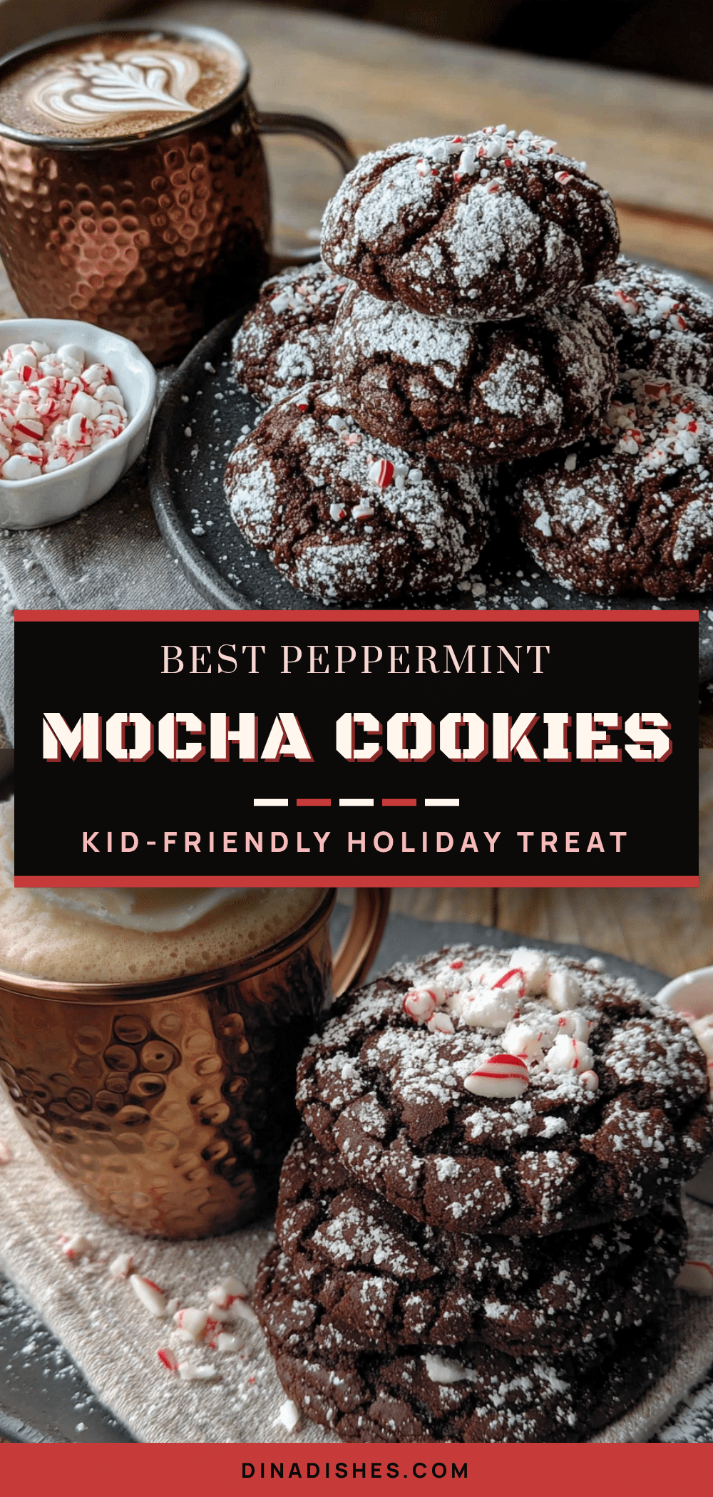 Peppermint Mocha Crinkle Cookies recipe