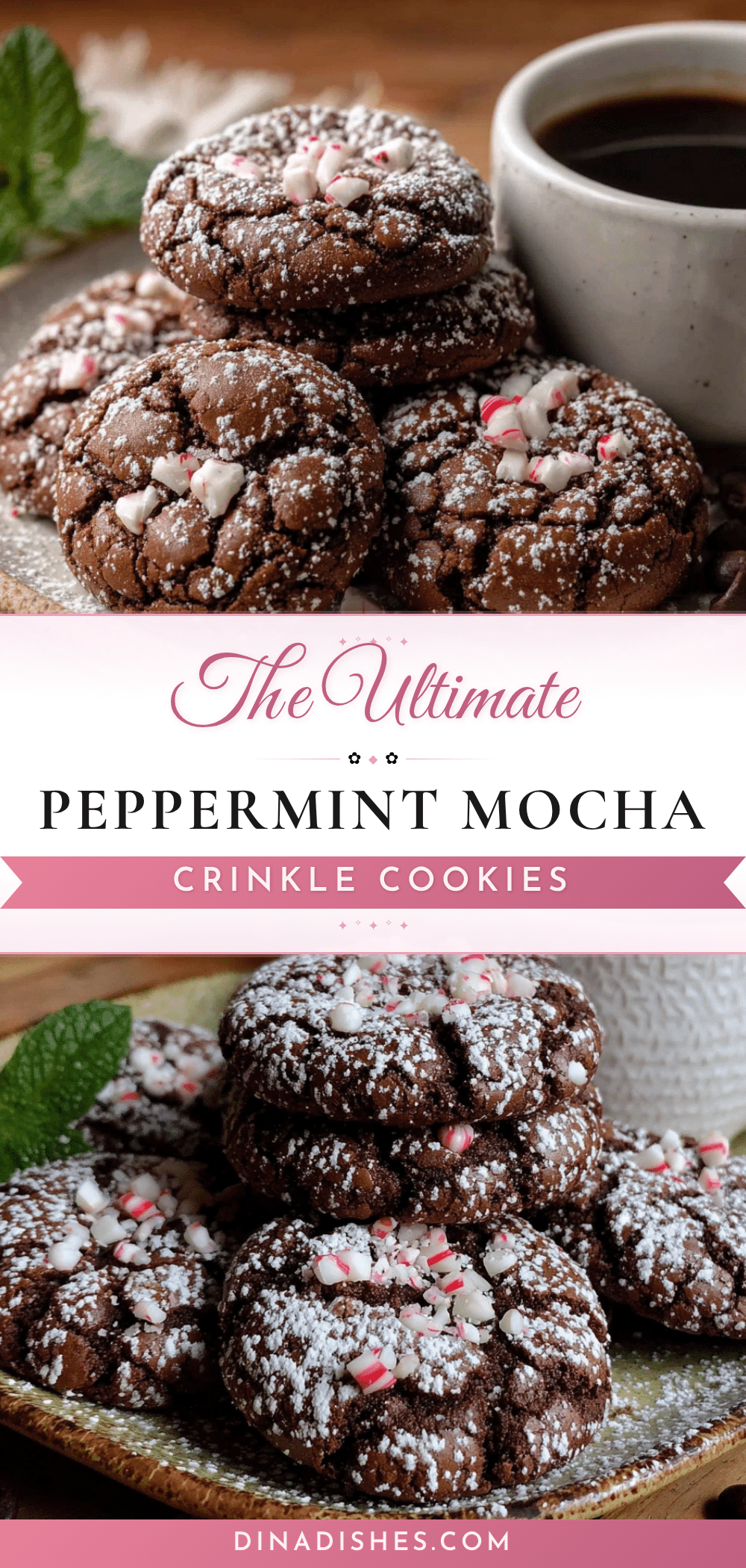 Peppermint Mocha Crinkle Cookies recipe