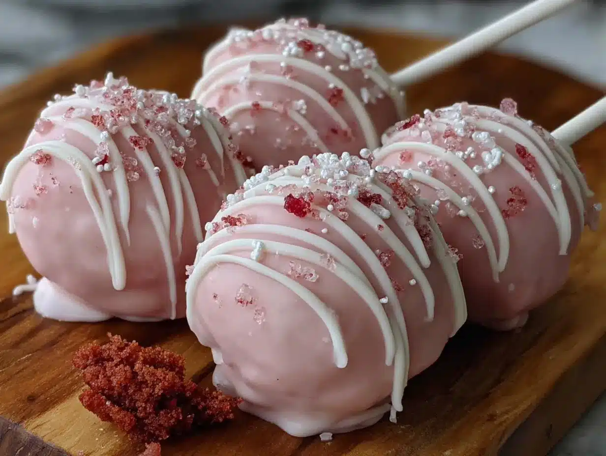 pink velvet cake pops preparation steps