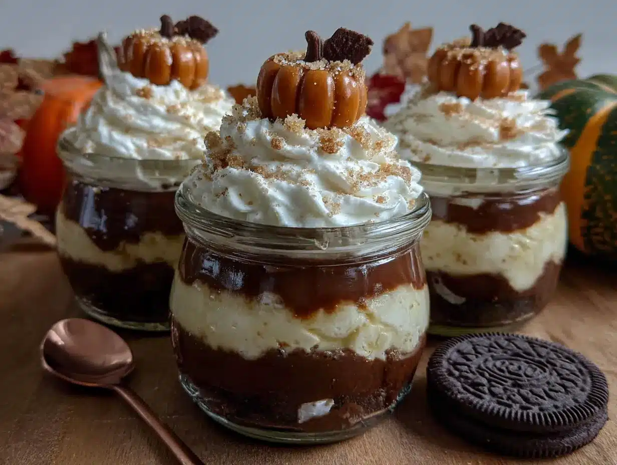 pumpkin patch dirt pudding cups preparation steps