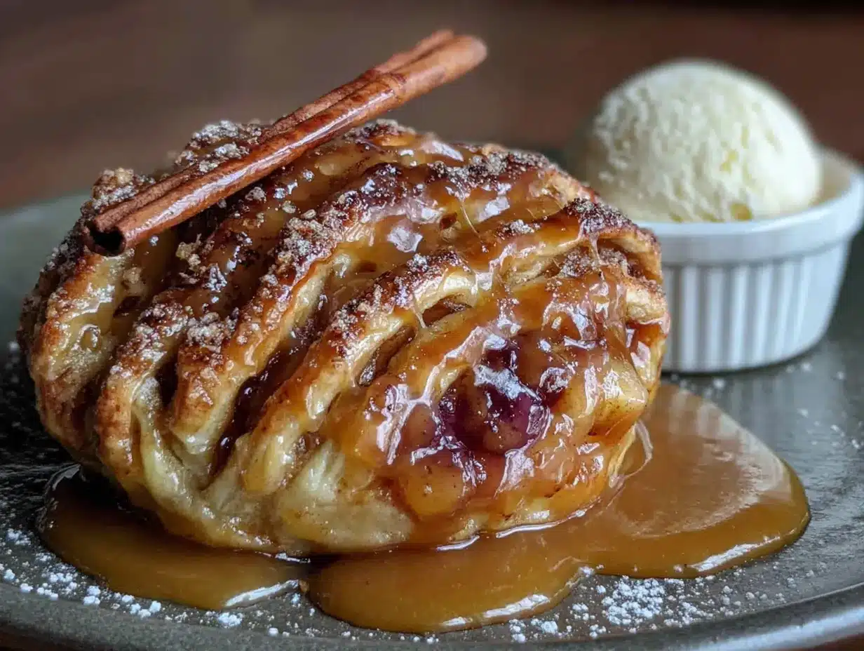 quick apple dumplings with cinnamon sugar sauce preparation steps