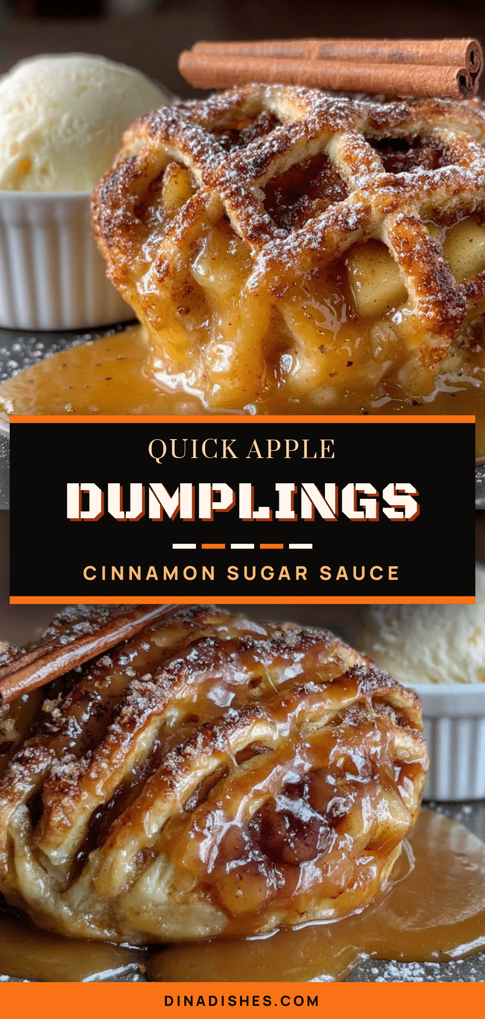 quick apple dumplings with cinnamon sugar sauce recipe